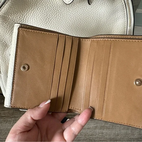 Coach Ivory Mini Backpack with Gold Accents / Bifold Wallet Included - Picture 13 of 16